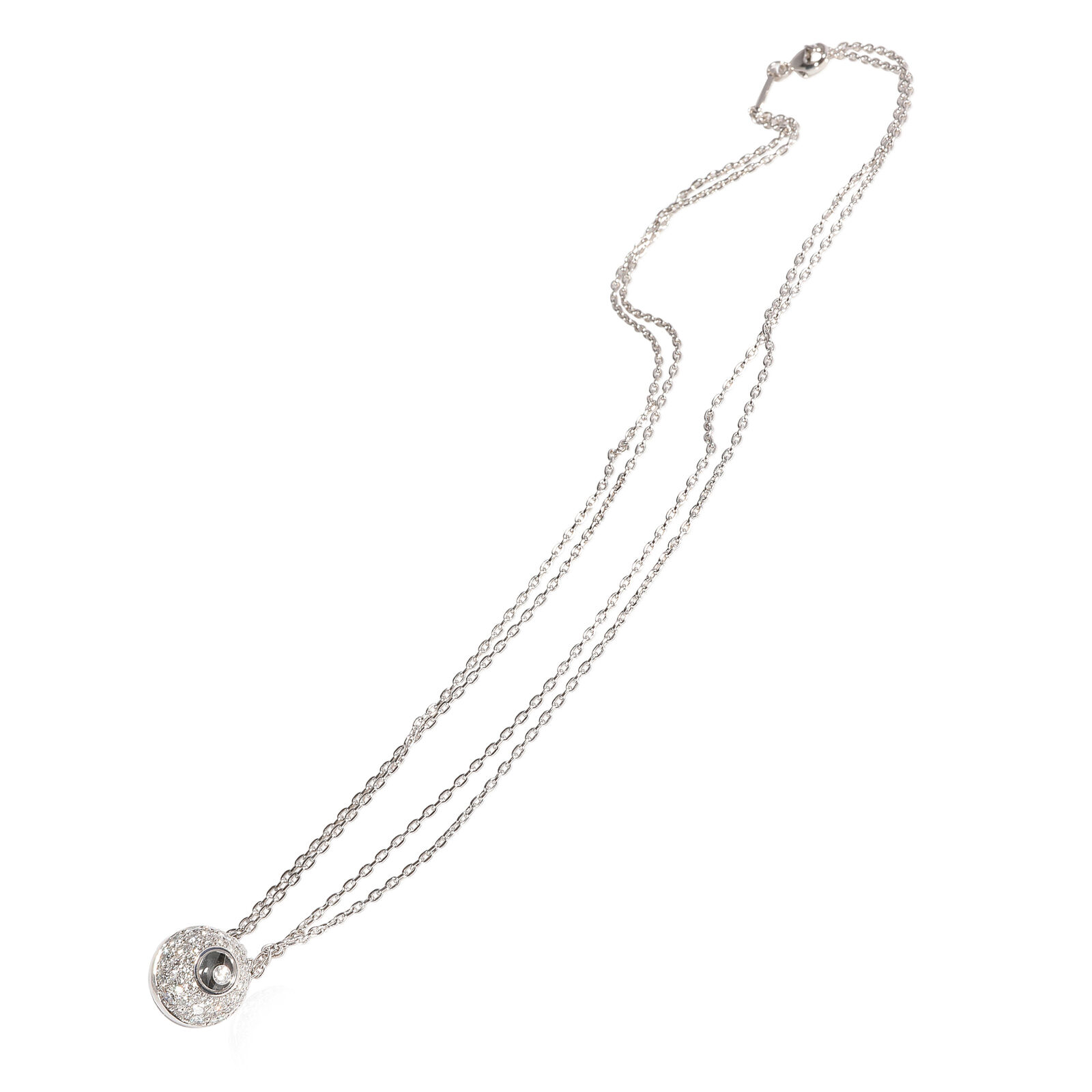 Chopard Happy Diamonds Ball Pendant in 18k White Gold 1.24 CTW