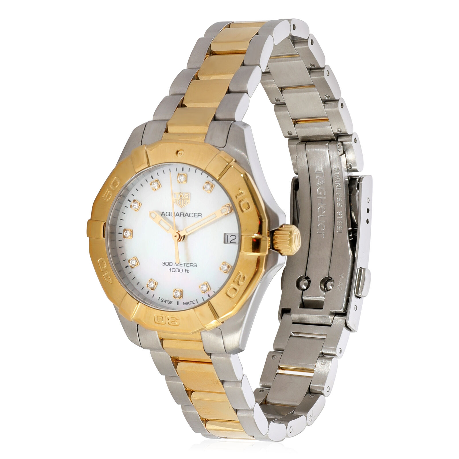 Tag Heuer Aquaracer Unisex Watch In Stainless Steel/Gold Plate