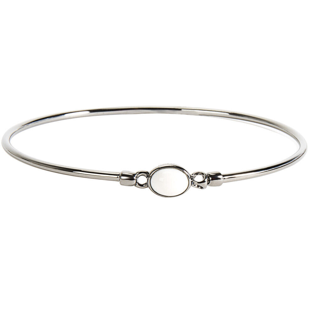 Di Modolo White Agate Bangle Bracelet in Plated Black Rhodium MSRP