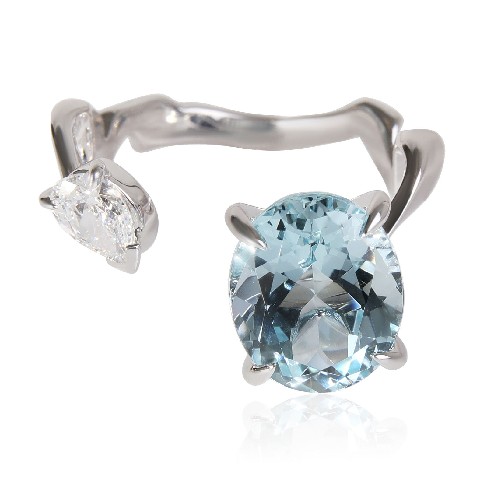 Dior Diorama Precieuse Diamond Aquamarine Ring in 18k White Gold