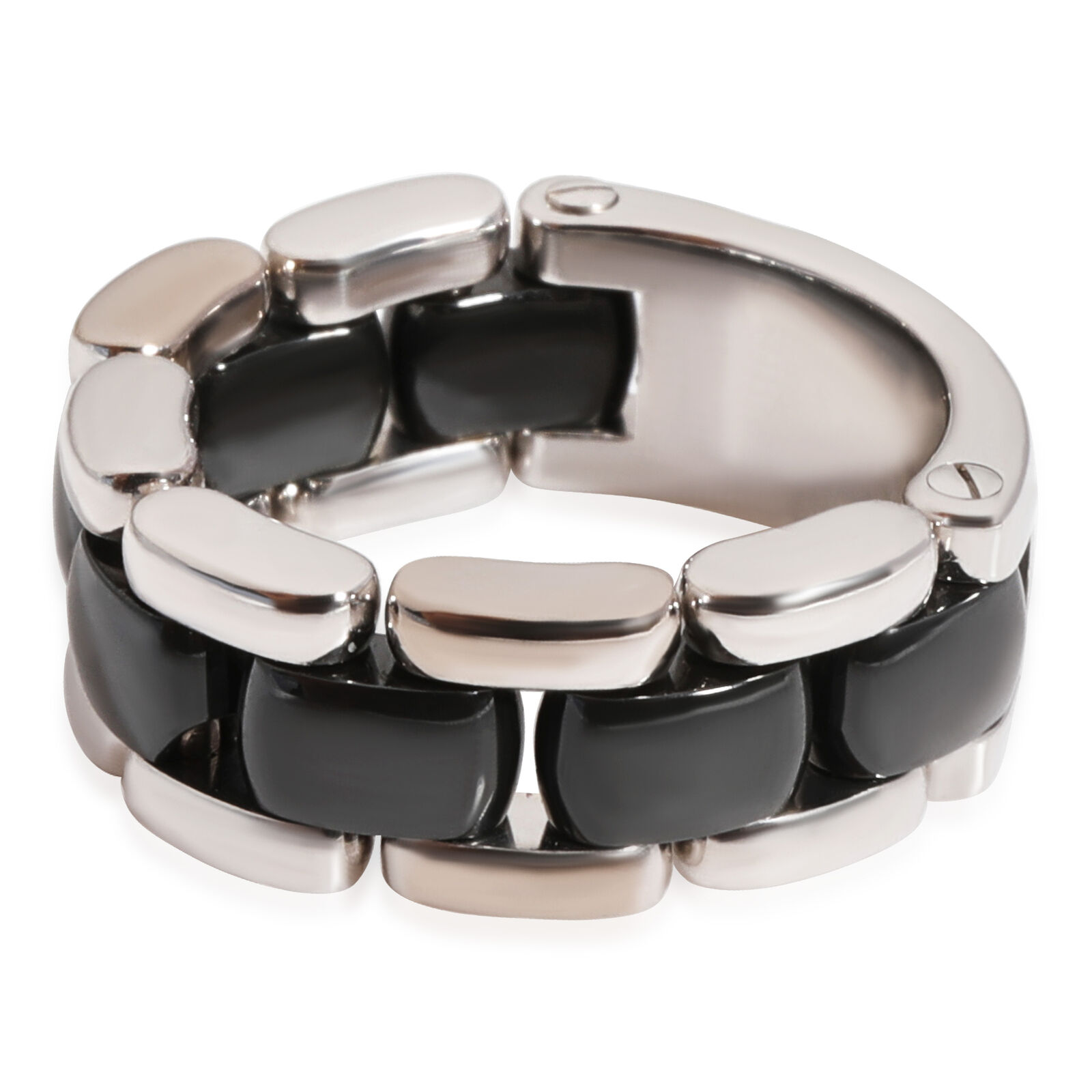 Chanel Vintage Ultra Ring in 18K White Gold  Black Ceramic