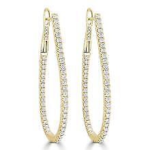 True Inside Out Diamond Hoop Earrings in 14KT Yellow Gold