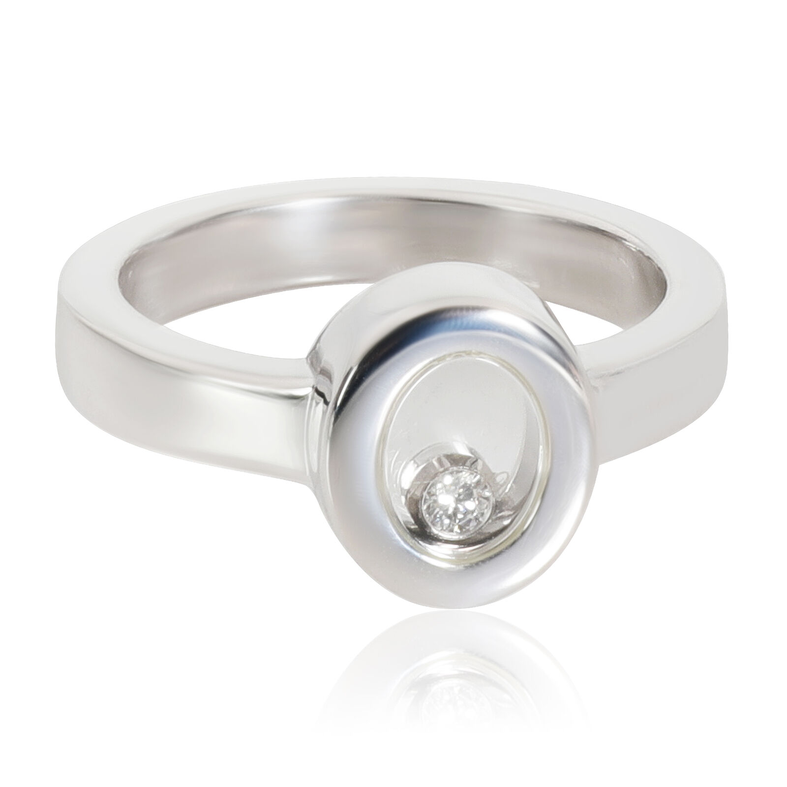 Chopard Happy Diamonds Oval  Ring in 18K White Gold