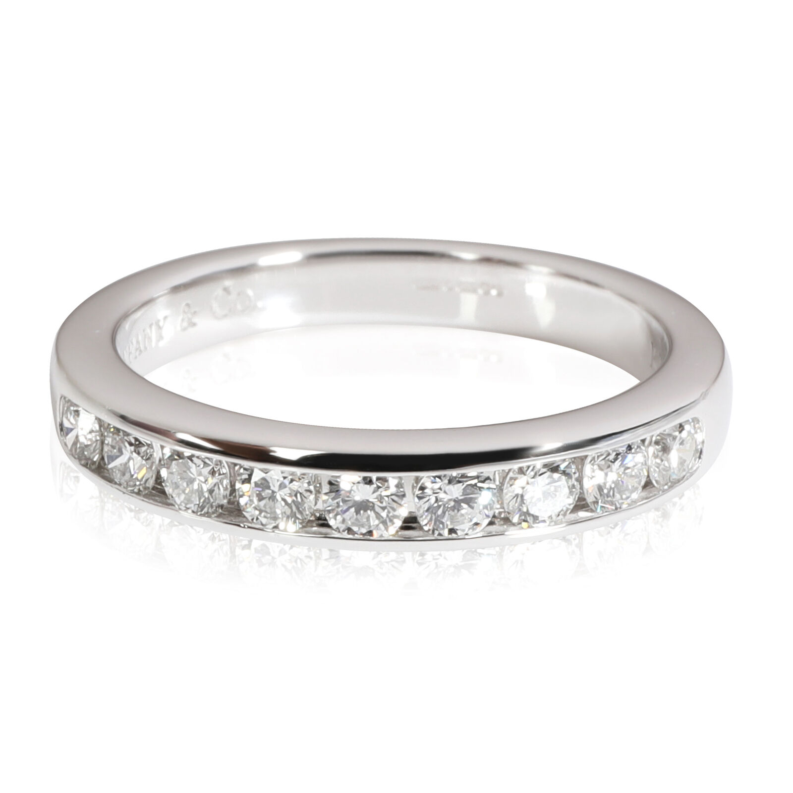 Tiffany  Co. Channel Set Diamond Wedding Band in Platinum