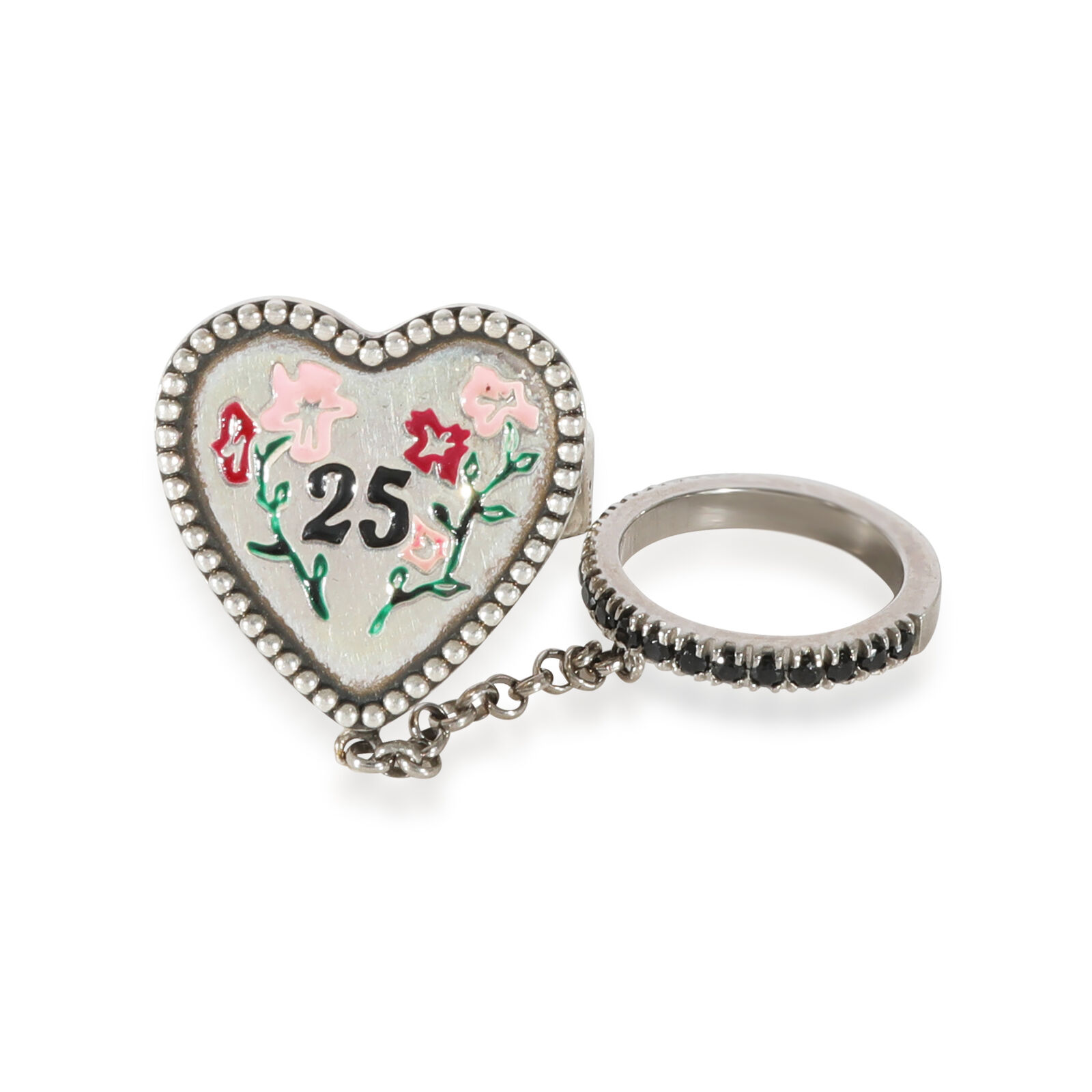 Gucci Bosco  Orso Spinel Double Ring in  Sterling Silver