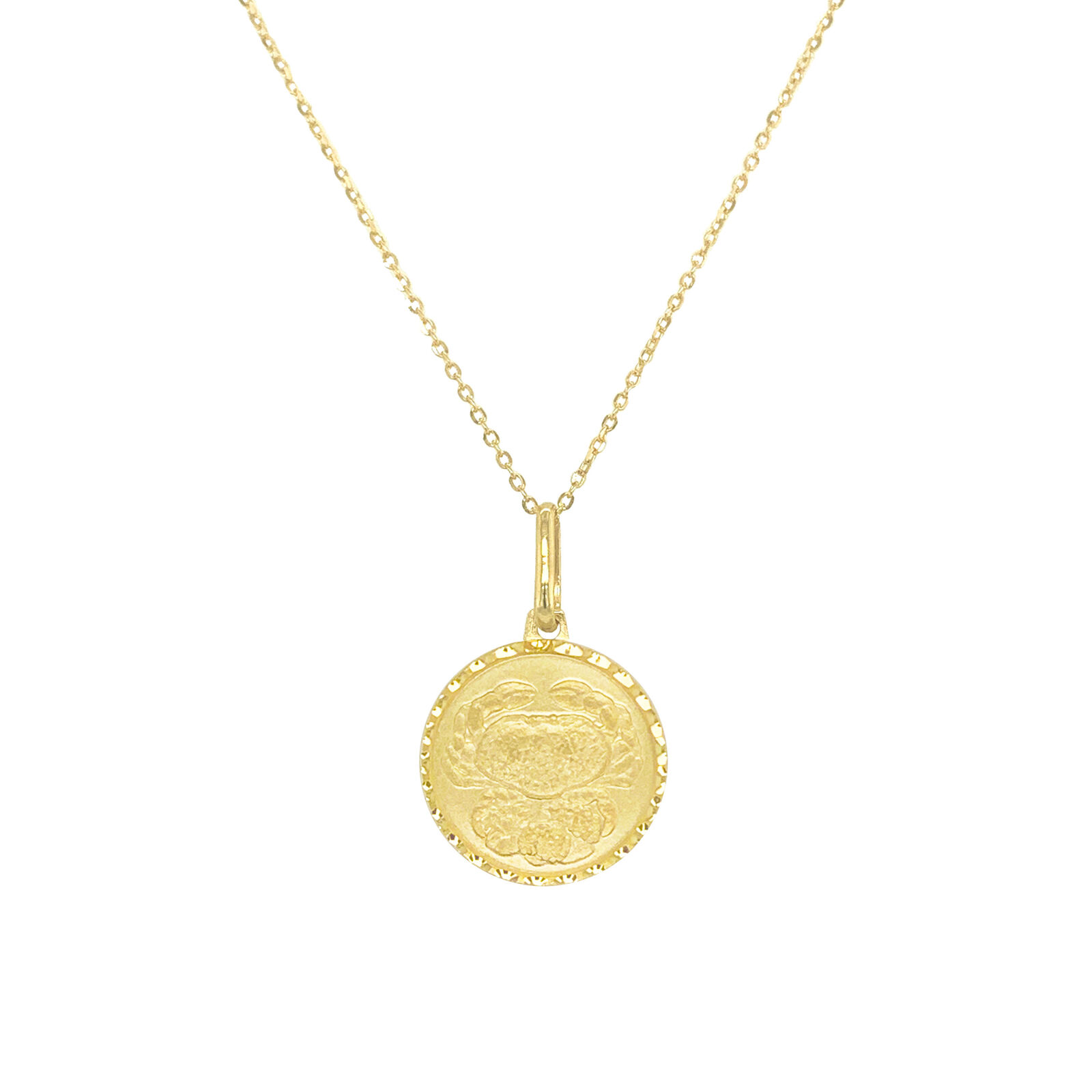 Zodiac "Cancer" Necklace in 14K Yellow Gold