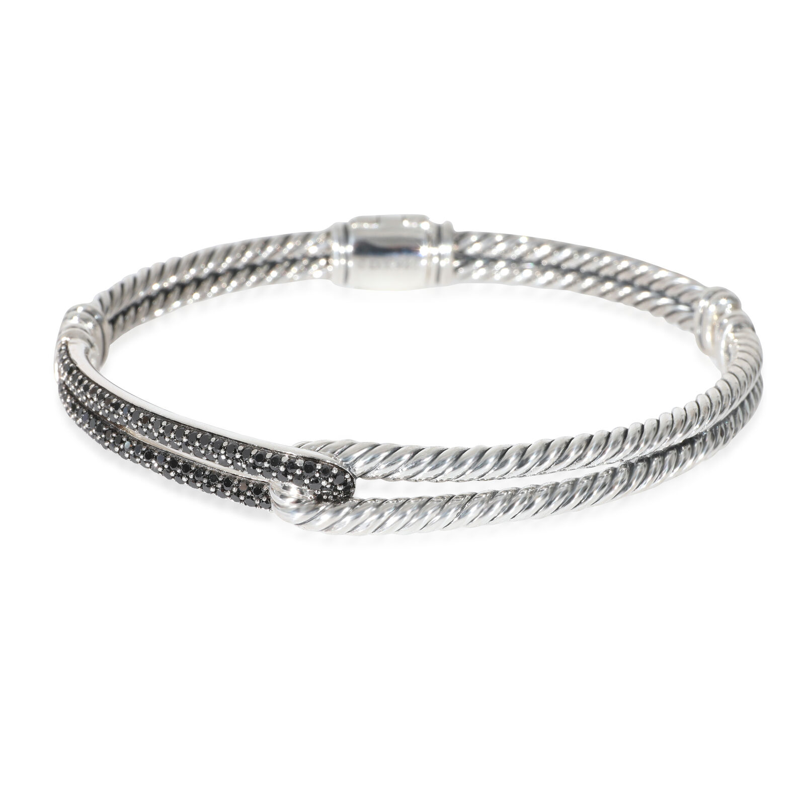 David Yurman Labyrinth Petite Pave Diamond Bracelet in Sterling Silver 0.5 CTW