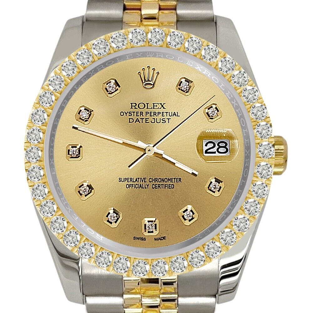Rolex Datejust   Diamond Bezel/Champagne Dial Jubilee Watch
