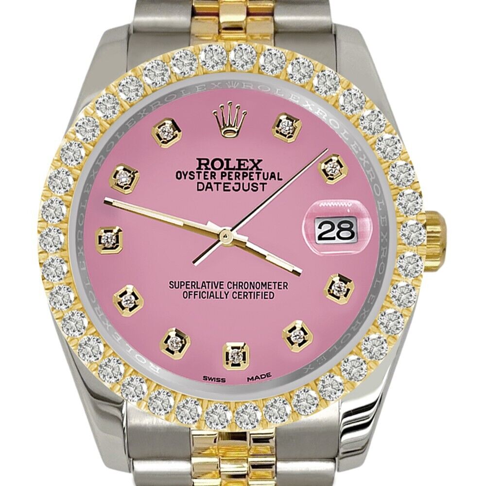Rolex Datejust   Diamond Bezel/Hot Pink Dial Jubilee Watch