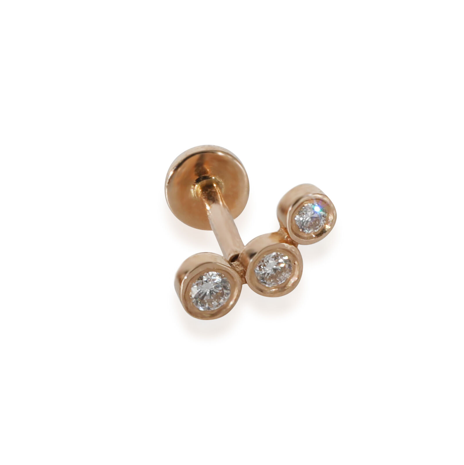 Kismet 3 Solitaire Bubble Piercing in 14k Rose Gold