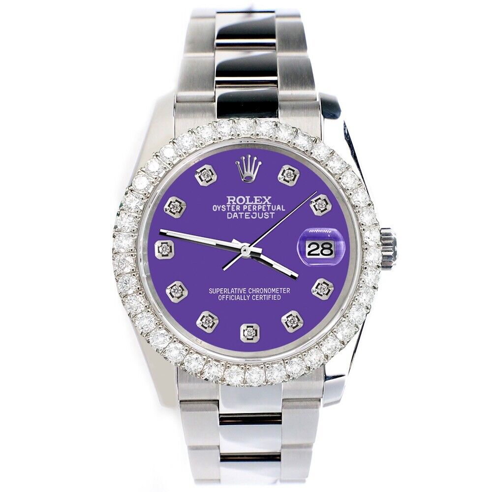 Rolex Datejust  Diamond Bezel/Sangria Diamond Dial Steel Watch
