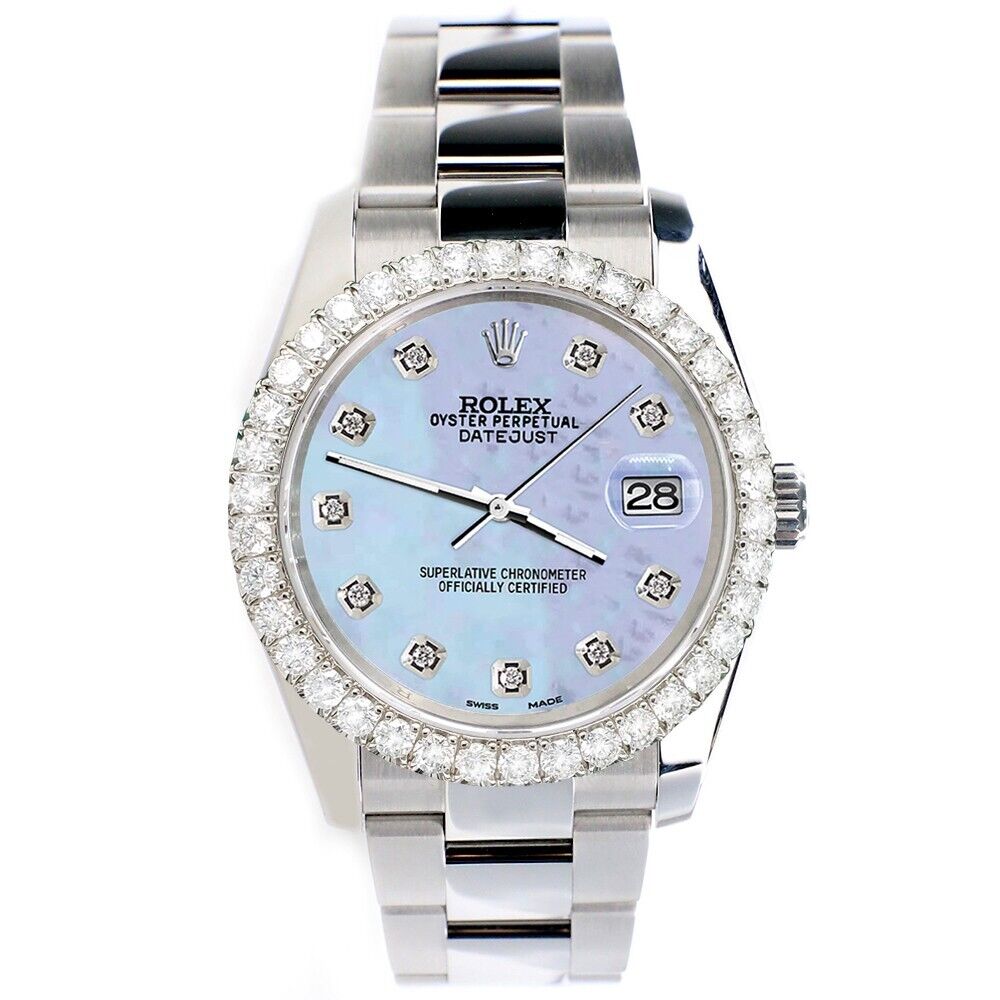 Rolex Datejust  36mm 2.7ct Diamond Bezel/Purple MOP Diamond Dial Watch
