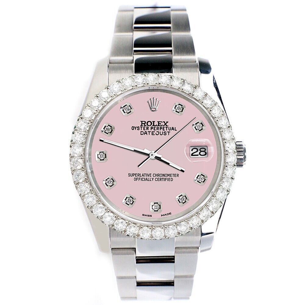 Rolex Datejust   Diamond Bezel/Ice Pink Diamond Dial Watch