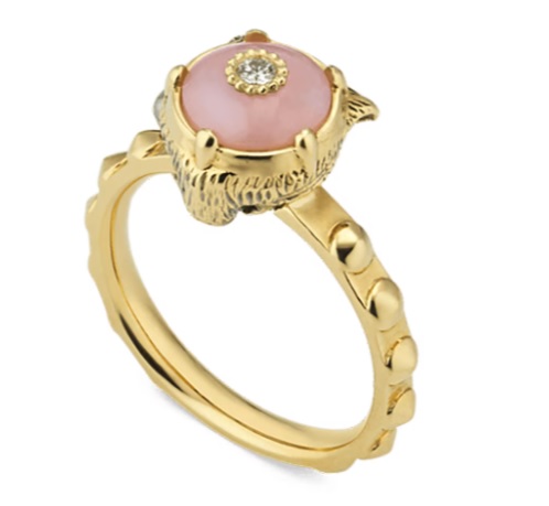 Gucci Le Marche des Merveilles Pink Opal Gold Ring