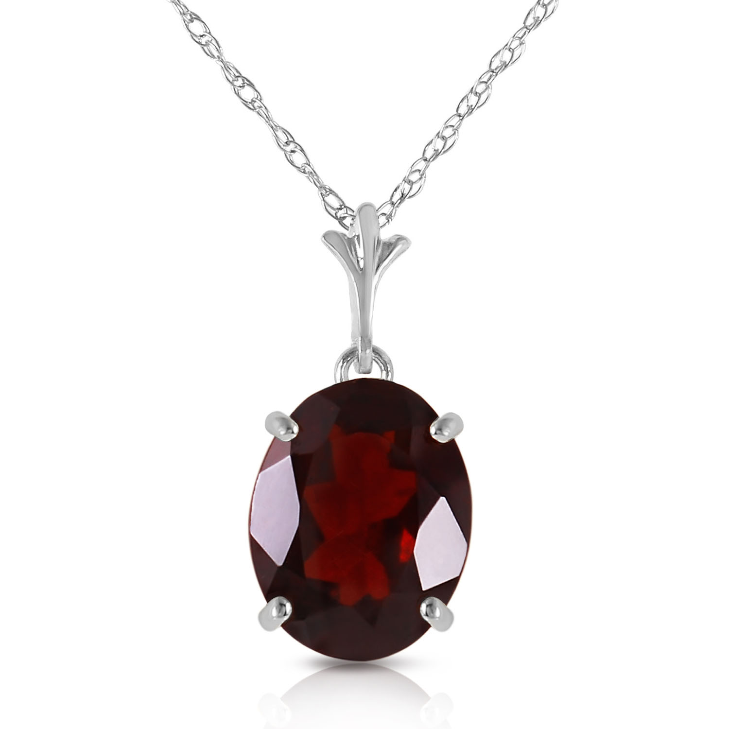 3.12 CTW 14K Solid White Gold Day Will Come Garnet Necklace