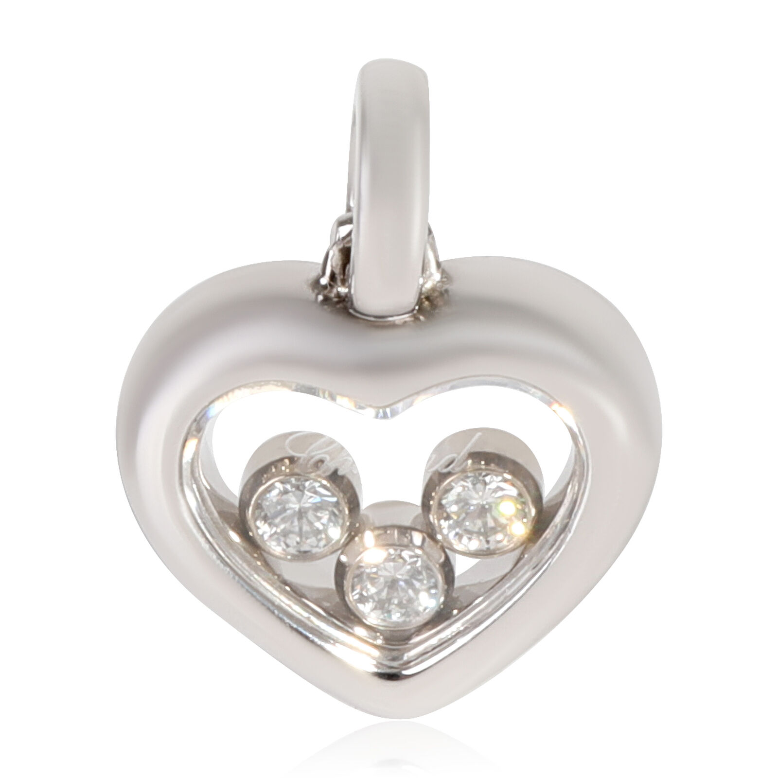 Chopard Happy Diamonds Heart Pendant in 18k White Gold 0.15 CTW