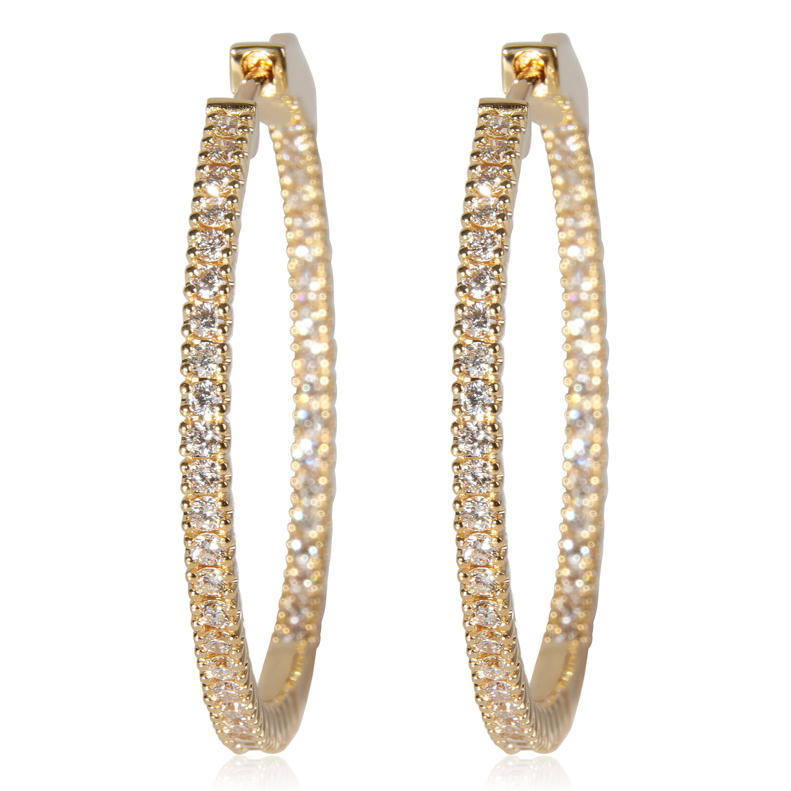 True Diamond Inside Out Hoop Earring in 18k Yellow Gold (1.03 CTW)