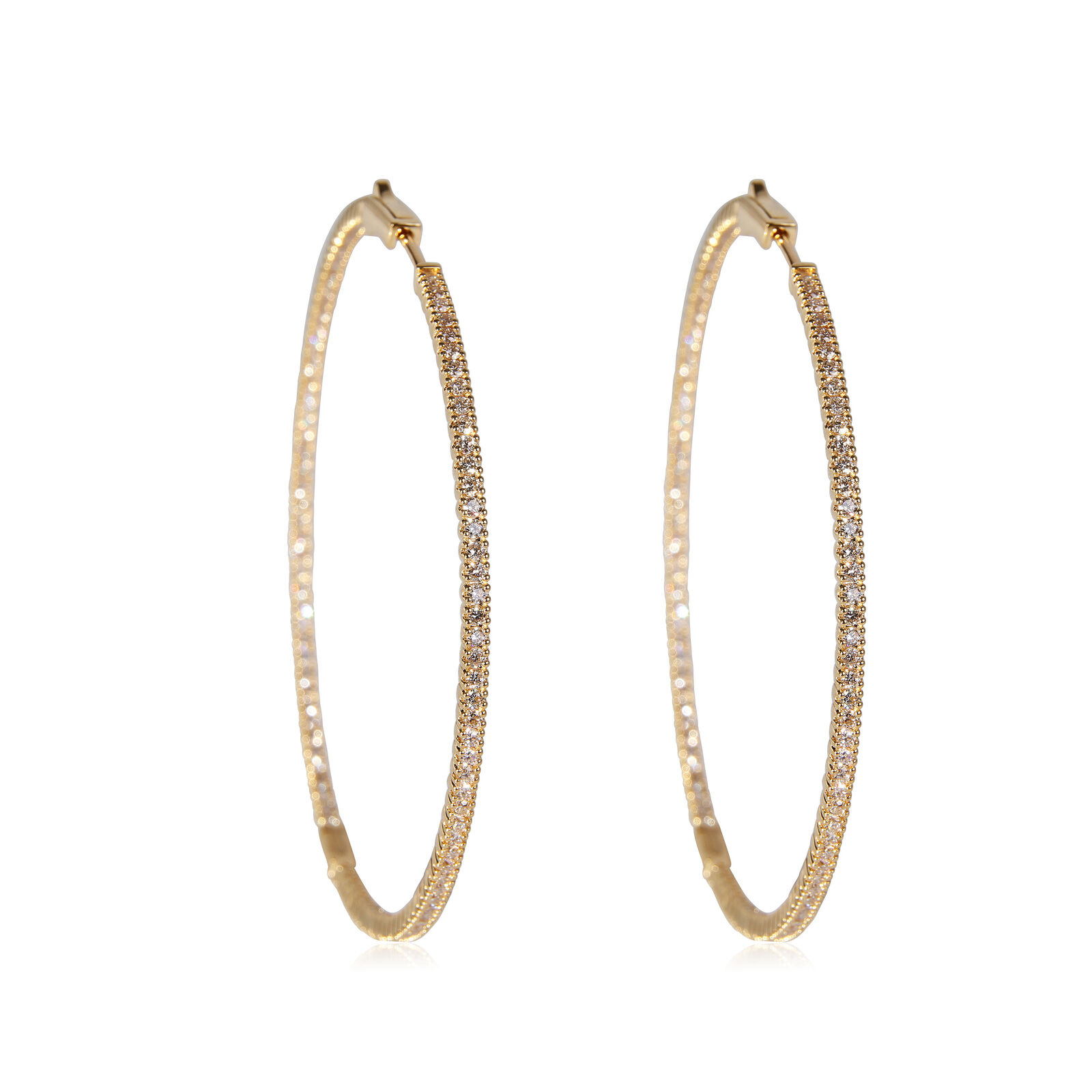 True Inside Out Diamond Hoop Earrings in 18k Yellow Gold (2.09 CTW)