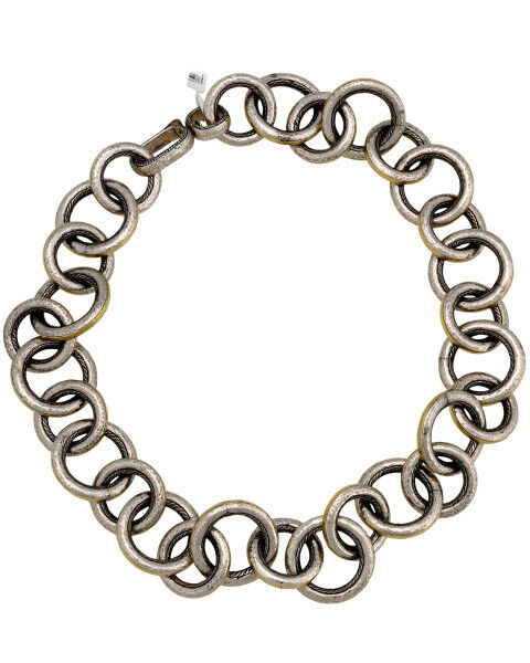 Gurhan Circles Necklace in Sterling Silver with 24K Yellow Gold Detailing