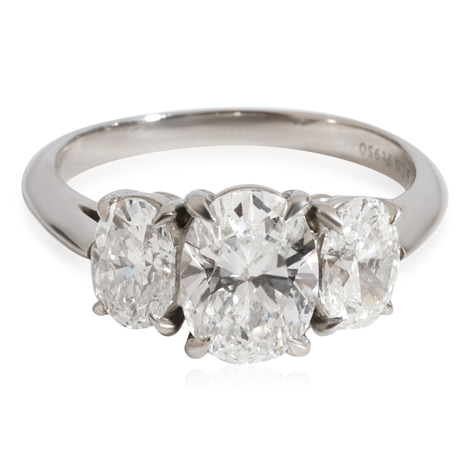 Tiffany  Co. Three Stone Diamond Engagement Ring in Platinum
