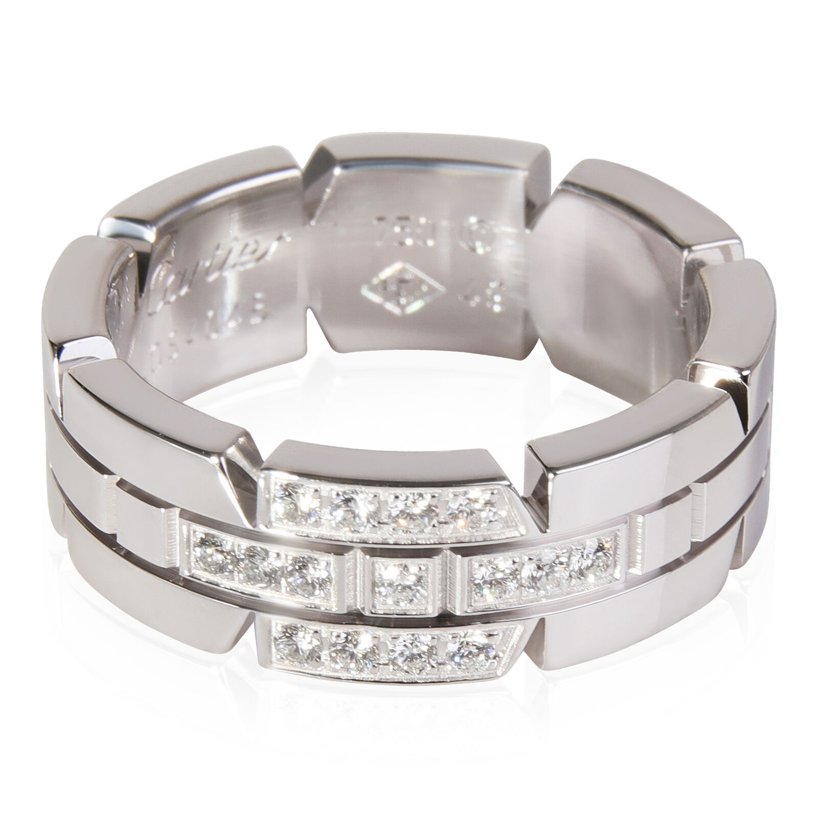 Cartier Tank Francaise Diamond Ring in 18k White Gold
