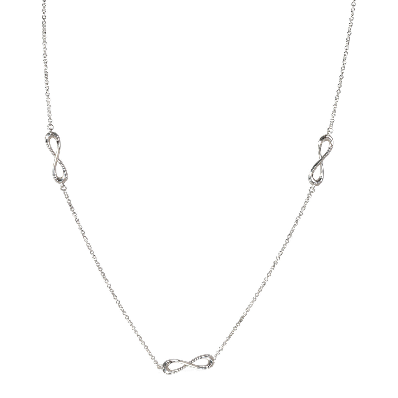 Tiffany  Co. Endless Infinity Station Necklace in Sterling Silver