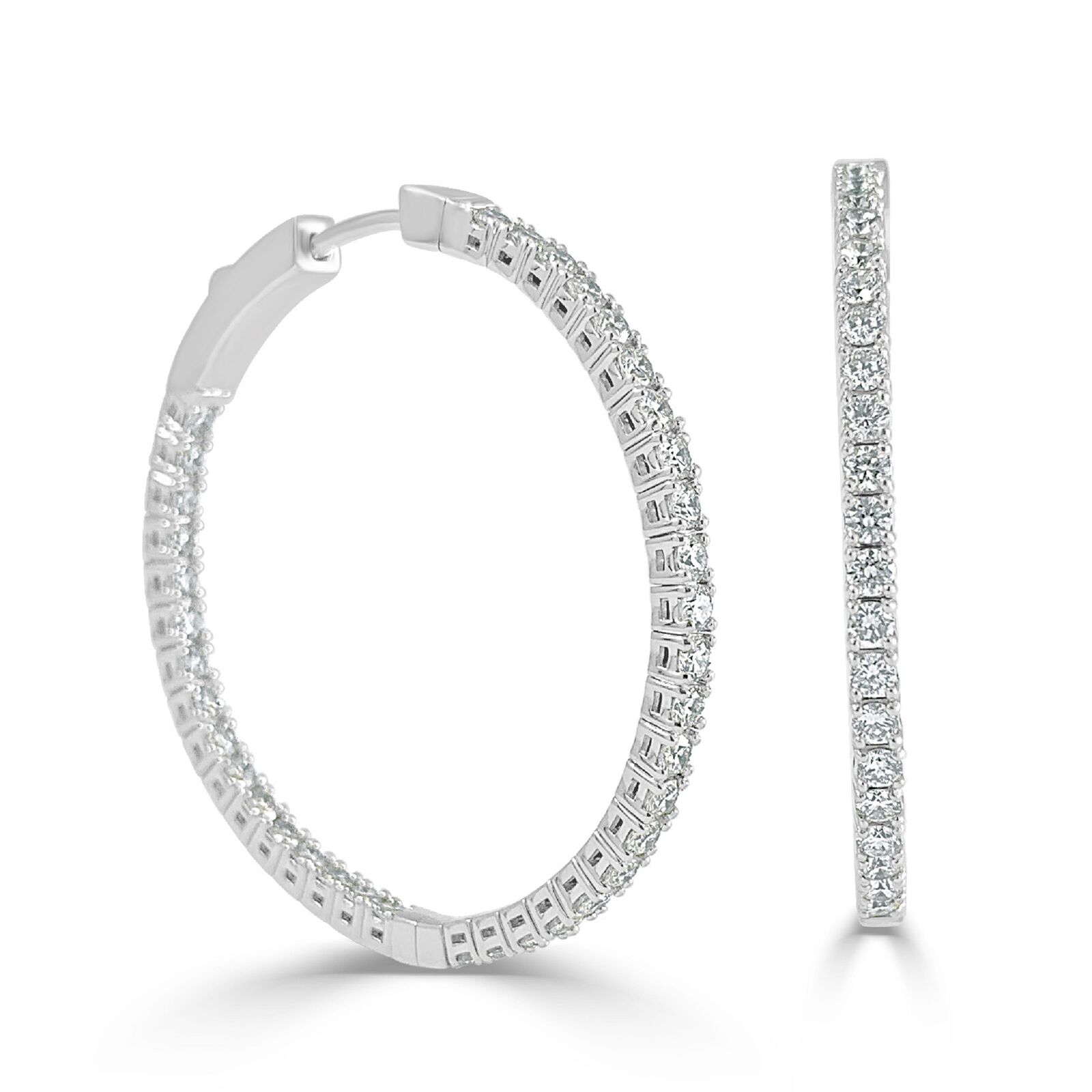 True Flexible Diamond In  Out Hoop Earrings in 14KT Gold
