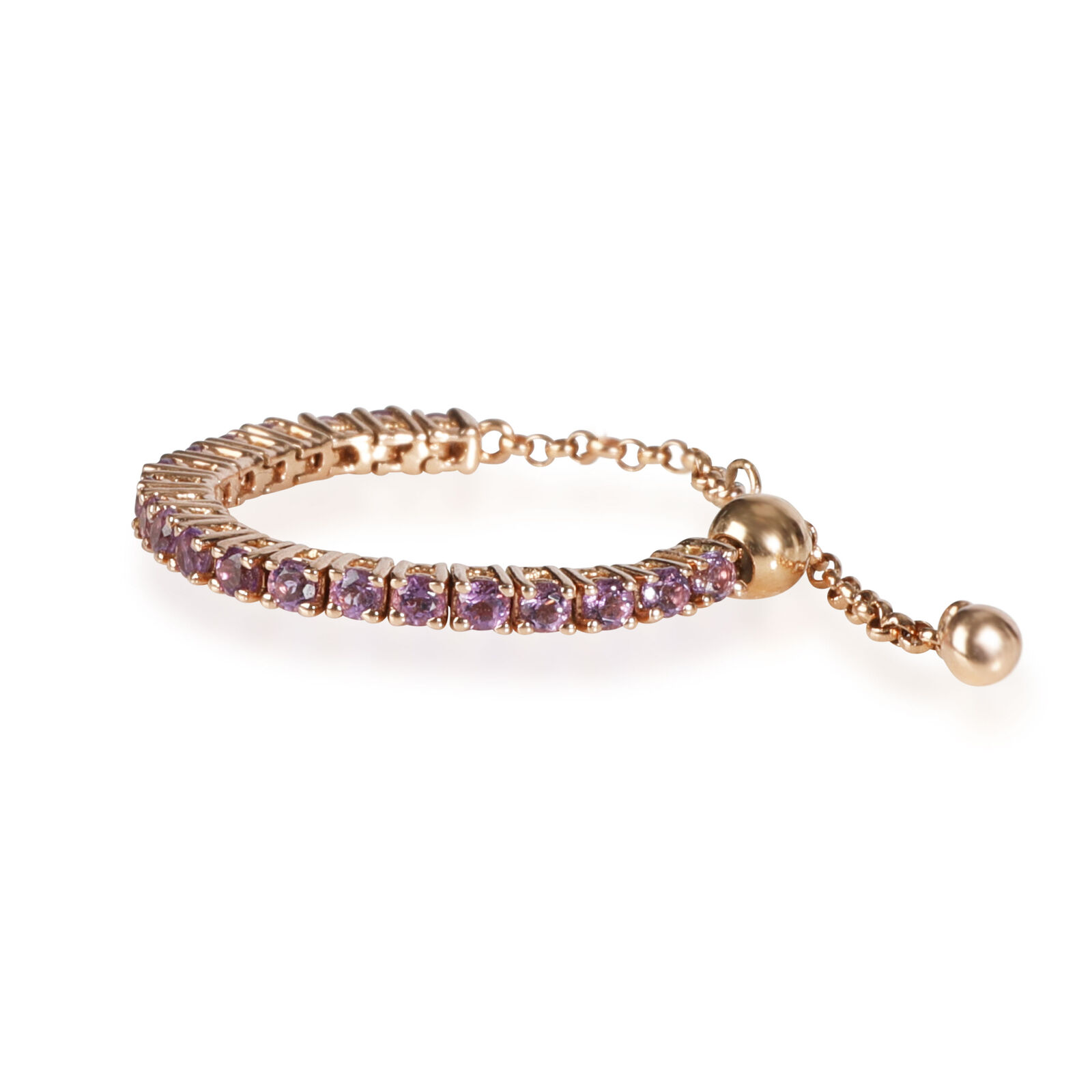 True Amethyst Bolo Ring in 14K Rose Gold