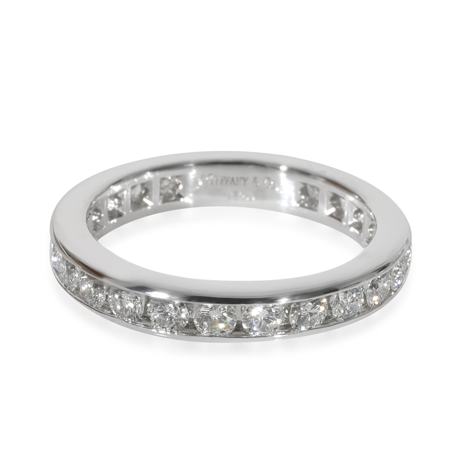 Tiffany  Co. Channel Set Diamond Eternity Band in Platinum