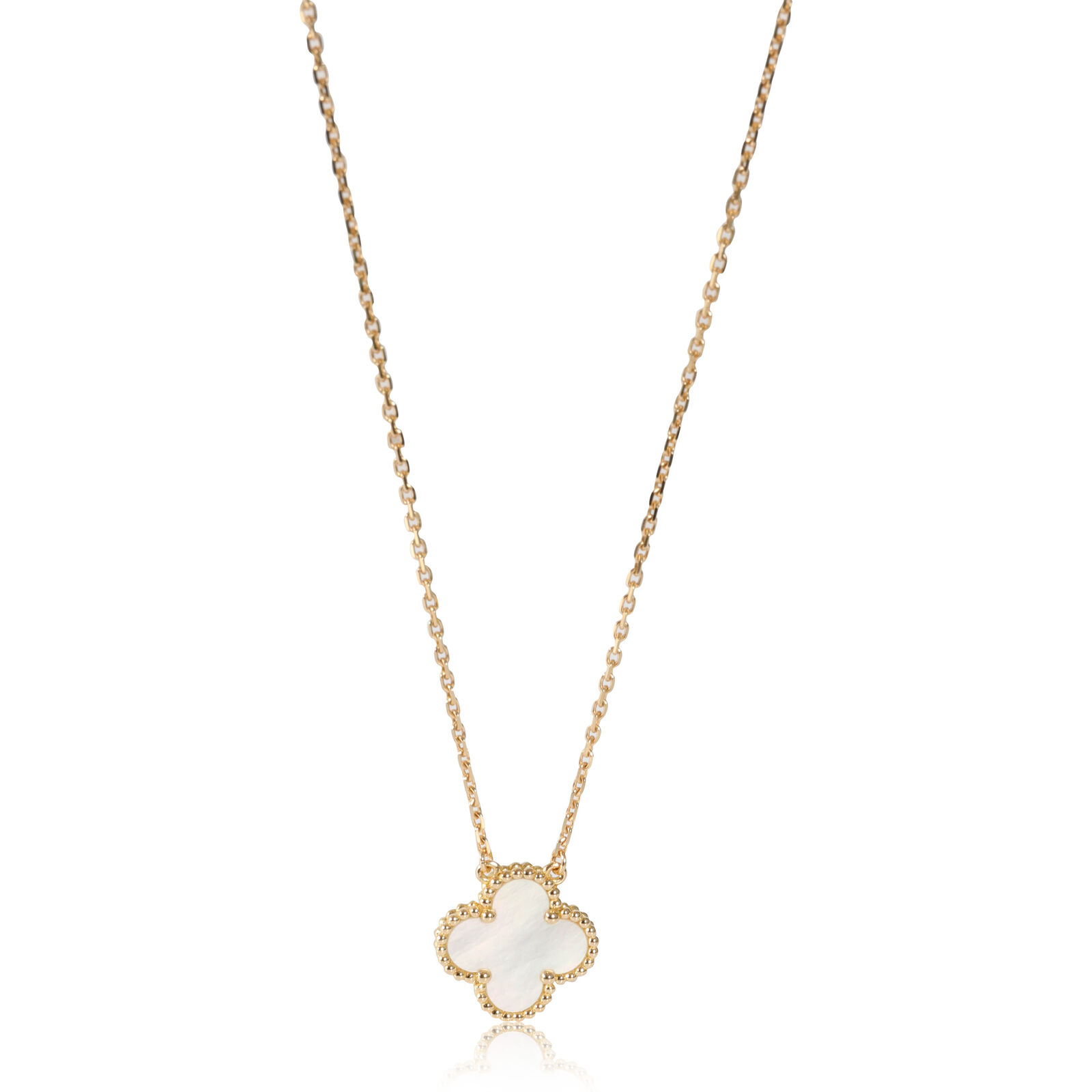 Van Cleef & Arpels Alhambra Mother Of Pearl Necklace in 18k Yellow Gold