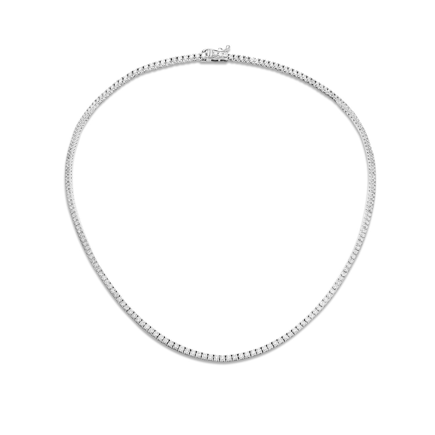 Jolie   Carat Round Brilliant Diamond Tennis Necklace in 14kt White Gold