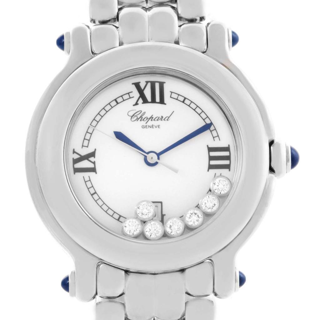 Chopard 278236-3005 Happy Sport White Dial Floating Diamond Watch 