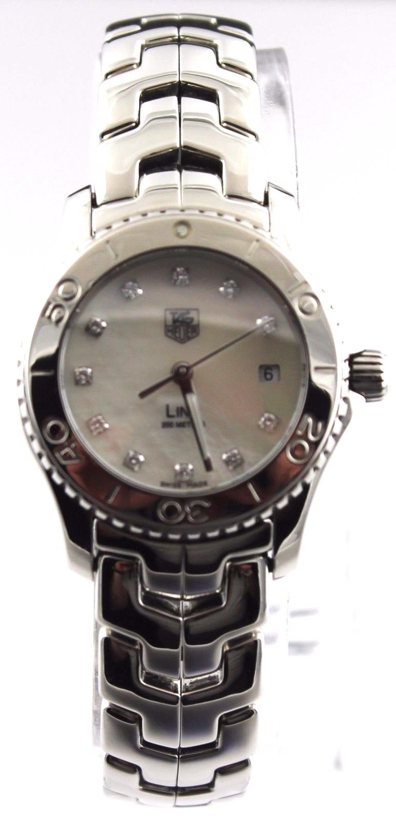 TAG HEUER DIAMOND DIAL LADIES LINK WJ1319.BA0572 MOTHER OF PEARL QUARTZ WATCH