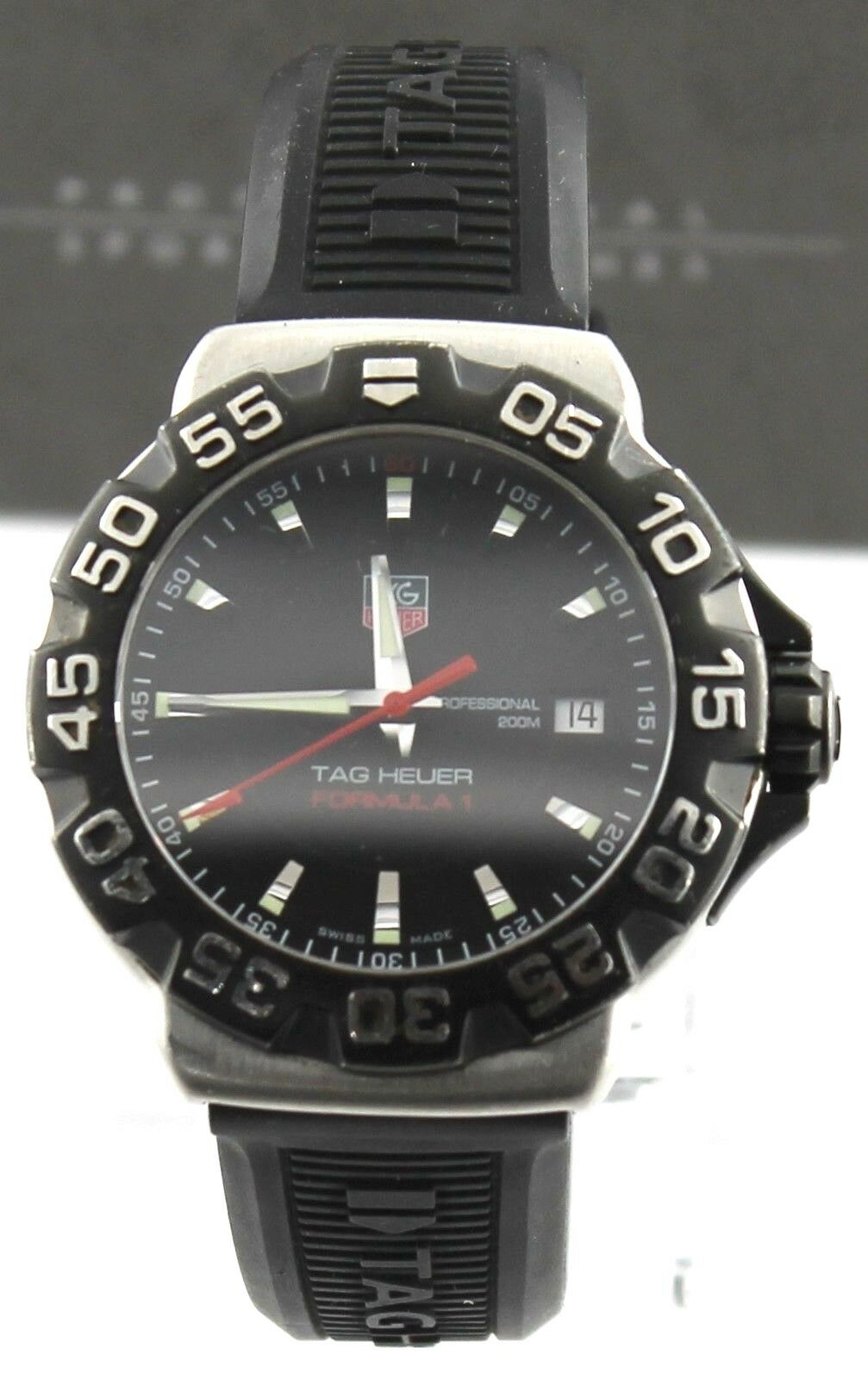 TAG HEUER FORMULA 1 WAH1110.BT0714 BLACK RUBBER QUARTZ WATCH