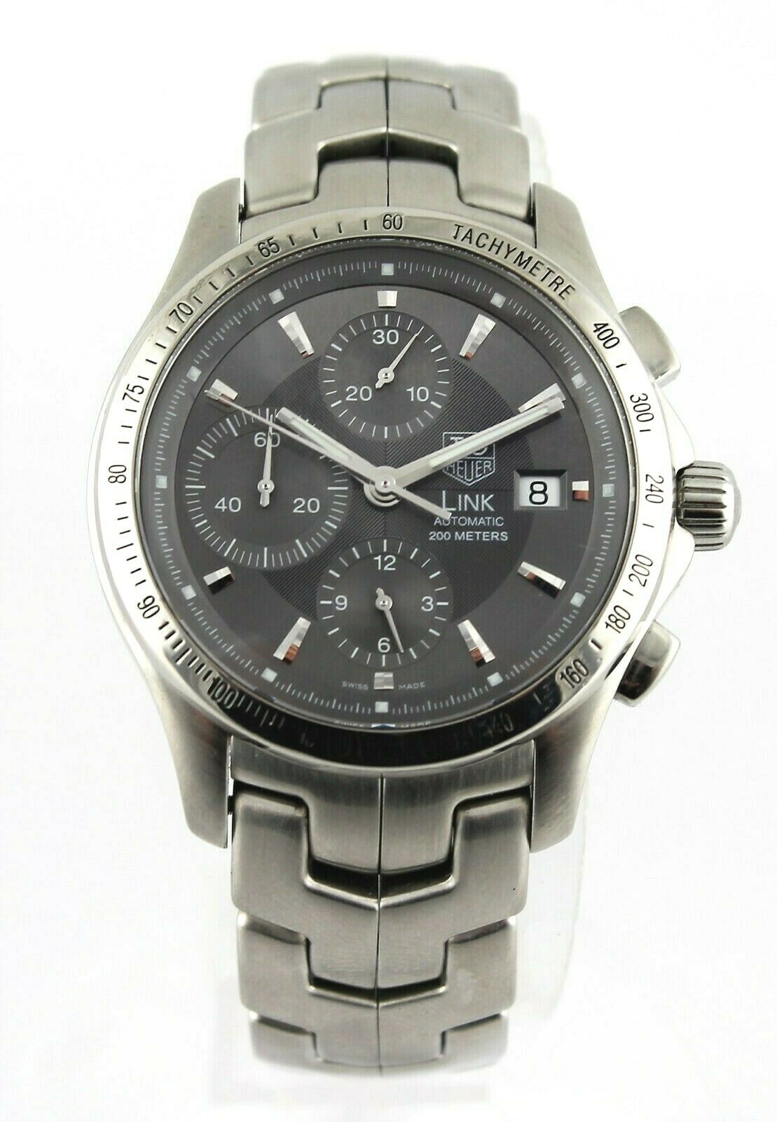 ORIGINAL TAG HEUER LINK CJF2115.BA0594 CHRONO AUTOMATIC GRAY EXHIBITION WATCH