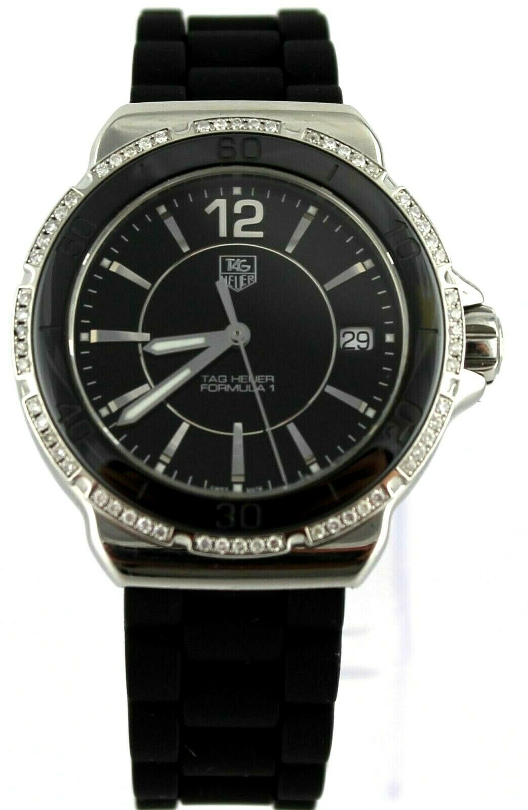 TAG HEUER  FORMULA 1 WAH1212.BT0711 BLACK CERAMIC LADIES DIAMOND LUXURY WATCH