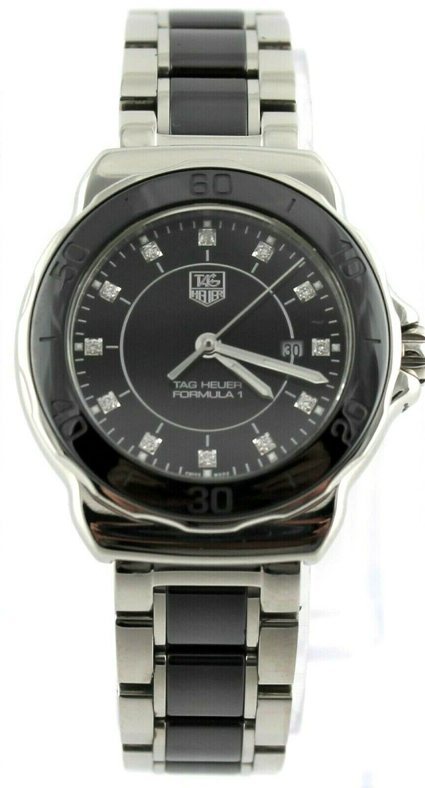 TAG HEUER FORMULA 1 DIAMOND WAH1314.BA0867 BLACK CERAMIC LADIES LUXURY WATCH