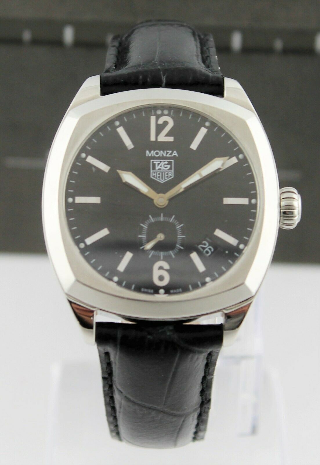 TAG HEUER MONZA WR2110.FC6164 MENS AUTOMATIC  BLACK LEATHER WATCH BARGAIN