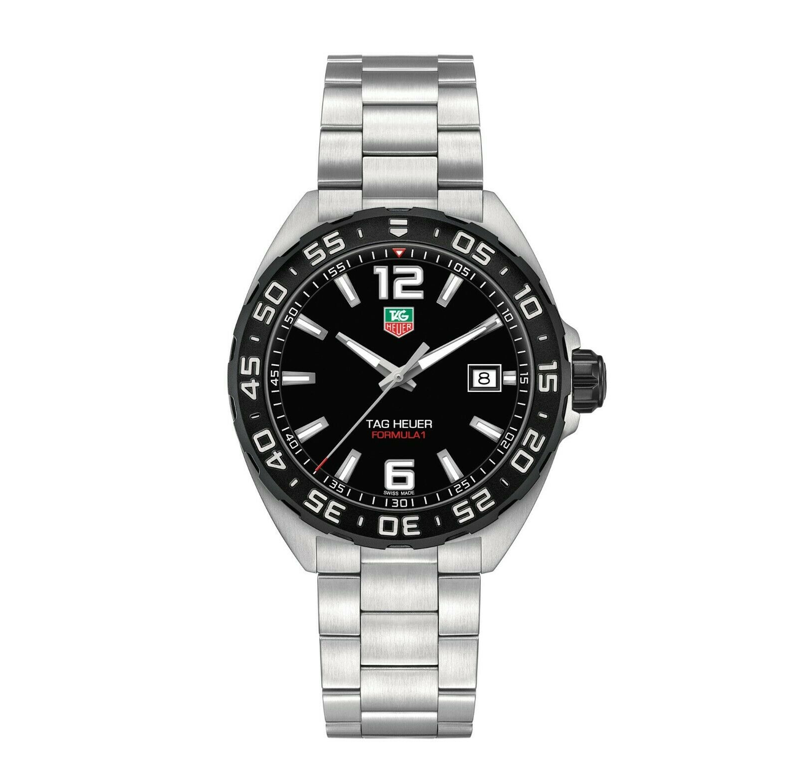  TAG HEUER FORMULA 1 WAZ1110.BA0875 DATE QUARTZ GENTS BLACK STEEL SPORTS WATCH