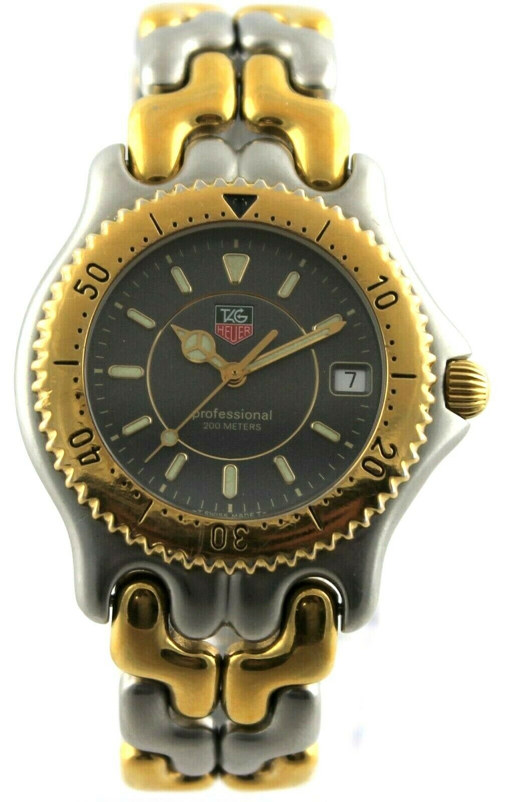 TAG HEUER SEL PROESSIONAL WG1120.BB0424 2TONE GOLD TONE S95.206 GRAY MENS WATCH