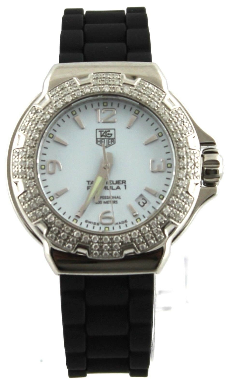 TAG HEUER FORMULA 1 WAC1215.BT0711 DIAMOND LADIES RUBBER SWISS QUARTZ WATCH