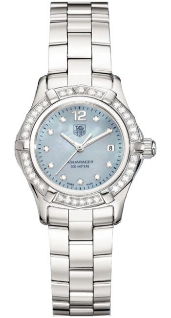 TAG HEUER AQUARACER WAF141J.BA0813 DIAMOND BLUE MOTHER PEARL LADIES LUXURY WATCH