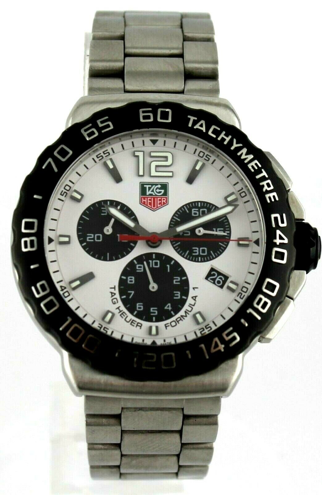 TAG HEUER FORMULA 1 CAU1111.BA0858 QUARTZ CHRONOGRAPH STEEL MEN 'S WHITE WATCH