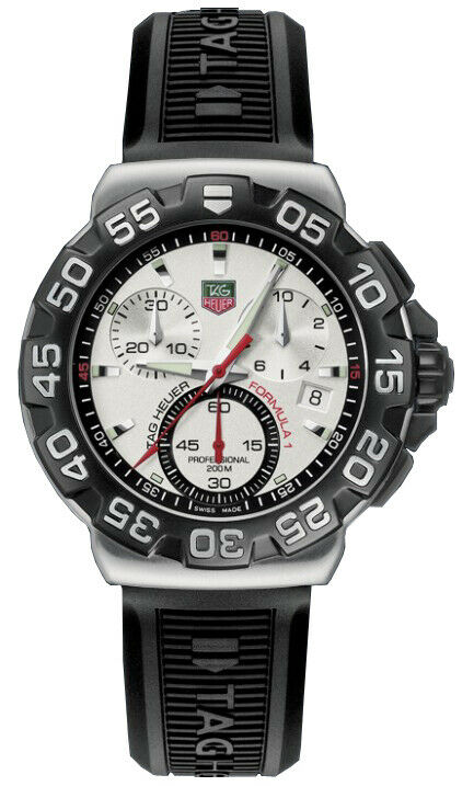TAG HEUER FORMULA 1 CAH1111.BT0714 MENS QUARTZ CHRONOGRAPH RUBBER SILVER WATCH