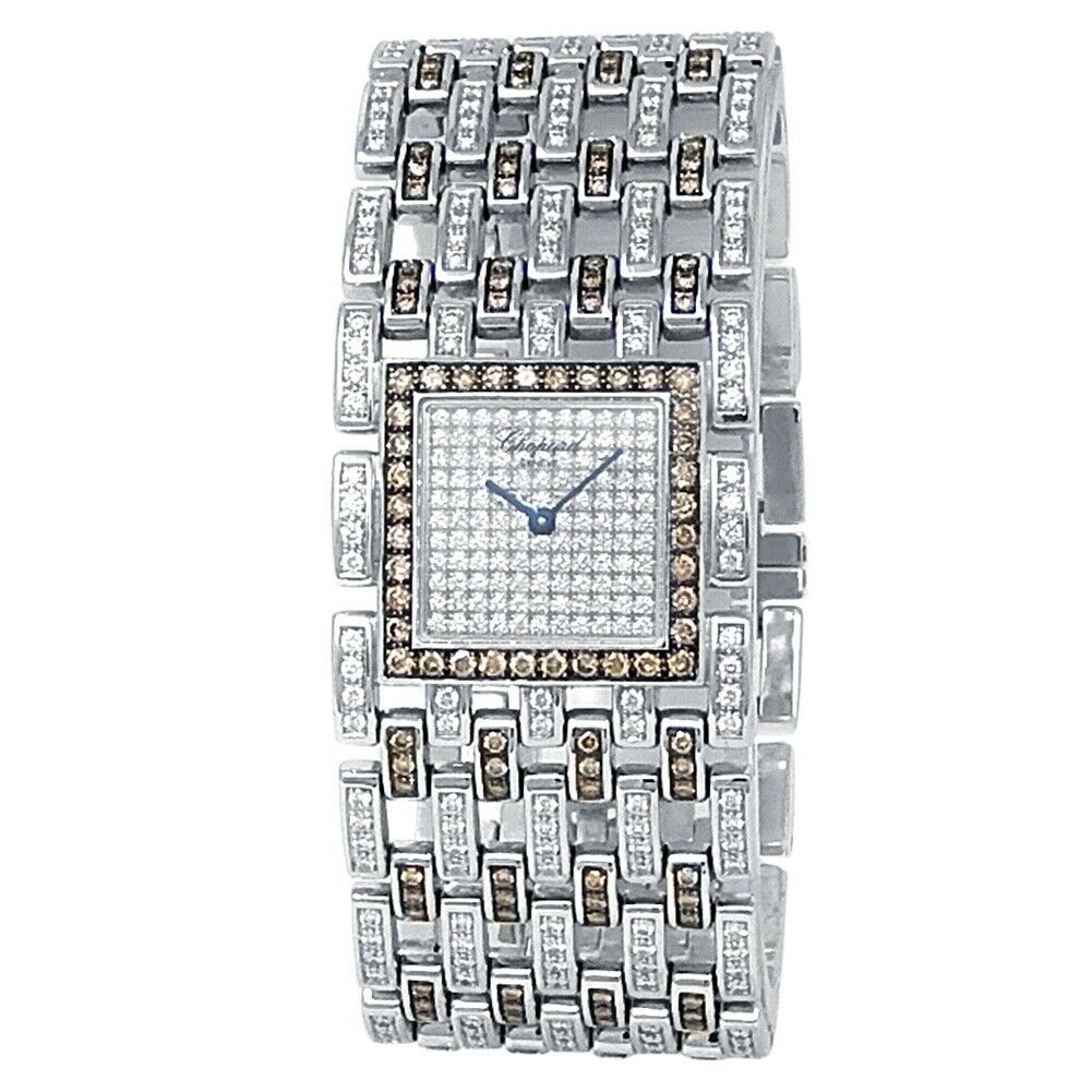 Chopard Montres Dame 18k White Gold Quartz Diamonds Ladies Watch 10/6971
