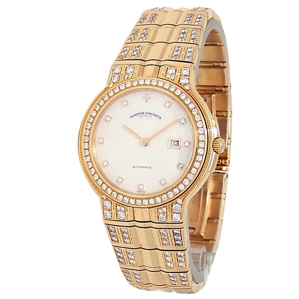 Vacheron Constantin Phidias 18k Yellow Gold Diamonds Silver Watch 650384