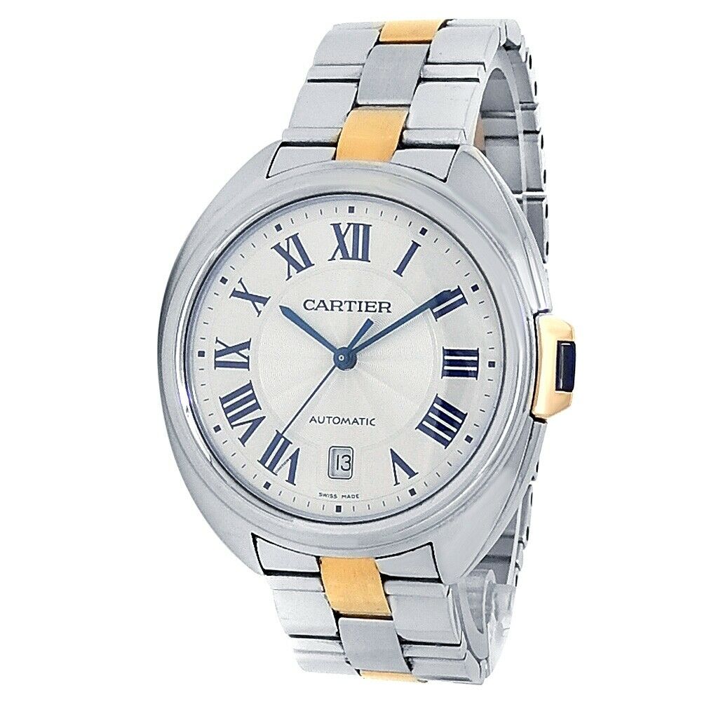 Cartier Cle de Cartier 18k Rose Gold Stainless Steel Auto Silver Watch
