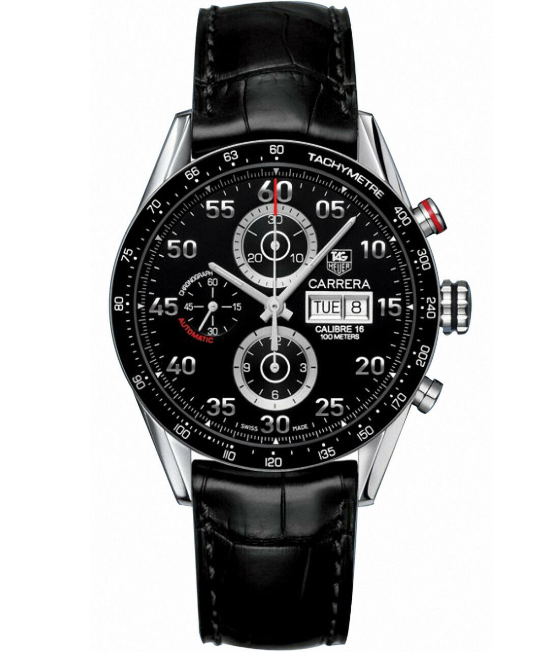 TAG HEUER CARRERA DAY DATE AUTOMATIC CHRONOGRAPH MEN'S BLACK WATCH