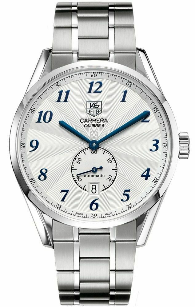 TAG HEUER CARRERA HERITAGE AUTOMATIC MENS SILVER LUXURY WATCH