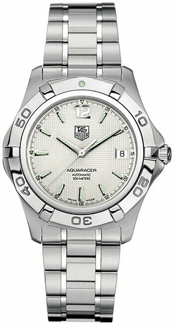 TAG HEUER AQUARACER AUTO CALIBRE 5 MENS SILVER WATCH SERVICED